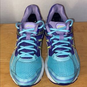 Asics Womens Gel Pulse 7 T5F6N Lace Up Running Shoes Size 8 Purple/Teal